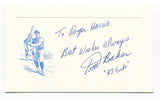Tom Baker Signed Card Autograph MLB Baseball Roger Harris Collection