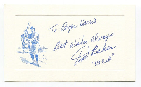 Tom Baker Signed Card Autograph MLB Baseball Roger Harris Collection