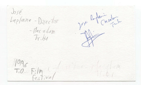 Zeka Laplaine Signed 3x5 Index Card Autographed Signature Film Director Jose