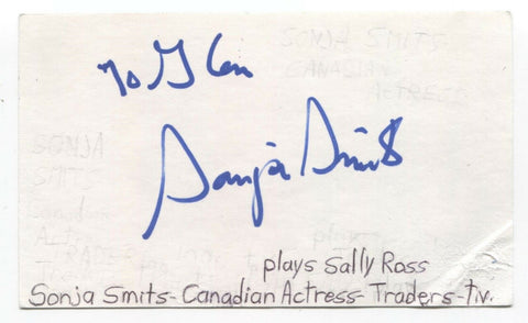 Sonja Smits Signed 3x5 Index Card Autographed Signature Actress