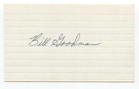 Billy Goodman Signed 3x5 Index Card Baseball Autographed Signature Red Sox