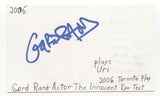 Gord Rand Signed 3x5 Index Card Autographed Signature Actor
