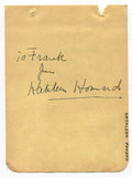 Kathleen Howard (d.1956) Frances Rafferty Signed Album Page 1940's Autographed