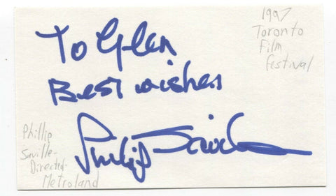 Philip Saville Signed Index Card Autograph Signature Film Director