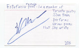 Estefania Signed 3x5 Index Card Autographed Signature Yes The Poet