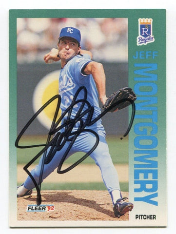 1992 Fleer Jeff Montgomery Signed Card MLB Baseball Autographed #164