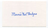 Morris Red Badgro Signed 3x5 Index Card Autographed NY Giants Super Bowl