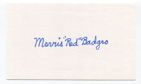 Morris Red Badgro Signed 3x5 Index Card Autographed NY Giants Super Bowl