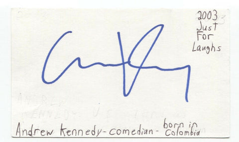 Andrew Kennedy Signed 3x5 Index Card Autographed Signature Comedian Comic Actor