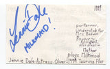 Jennie Dale Signed 3x5 Index Card Autographed Actress Swashbuckle