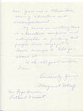Margaret Scherf Signed Letter Autographed Signature Author Writer