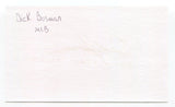 Dick Bosman Signed 3x5 Index Card Autographed Baseball Texas Rangers No Hitter