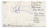 Alex Karzis Signed 3x5 Index Card Autographed Signature Actor