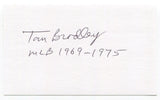 Tom Bradley Signed 3x5 Index Card Autographed Baseball 1969 California Angels