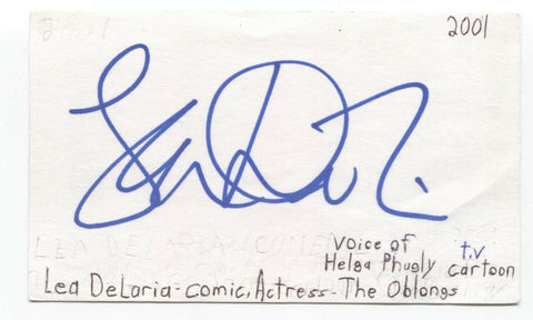 Lea DeLaria Signed 3x5 Index Card Autograph Signature Actress Orange Big Boo