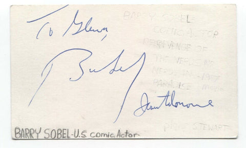 Barry Sobel Signed 3x5 Index Card Autographed Signature Actor Comic
