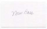 Norm Bass 3x5 Index Card Autographed Signature Kansas City Athletics MLB