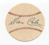 Dave Cole Signed Paper Baseball Autographed Signature Milwaukee Braves