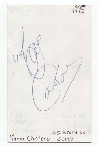 Mario Cantone Signed 3x5 Index Card Autographed Comedian Comic Actor Writer