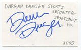 Darren Dreger Signed 3x5 Index Card Autographed Canadian Sports Reporter