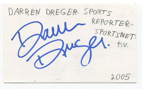 Darren Dreger Signed 3x5 Index Card Autographed Canadian Sports Reporter
