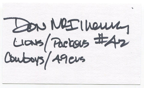 Don McIlhenny Signed 3x5 Index Card Autographed NFL Football Green Bay Packers