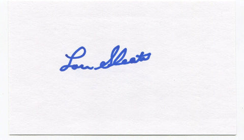 Lou Sleater Signed 3x5 Index Card Autographed MLB Baseball Detroit Tigers