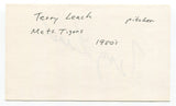 Terry Leach Signed 3x5 Index Card Autographed Baseball MLB New York Mets