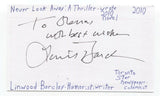 Linwood Barclay Signed 3x5 Index Card Autographed Signature Writer Author