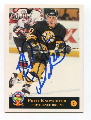 1994 Classic Blue Chip Fred Knipscheer Signed Card Hockey Autograph AUTO #60