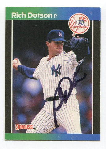 1989 Donruss Rich Dotson Signed Card Baseball Autographed MLB AUTO #277