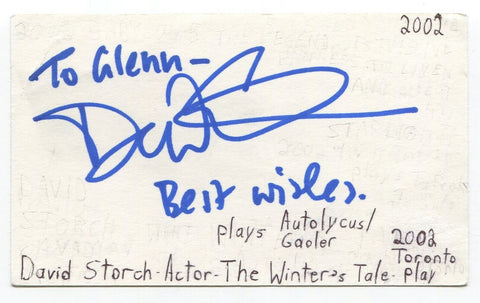 David Storch Signed 3x5 Index Card Autograph Signature Actor Babylon 5