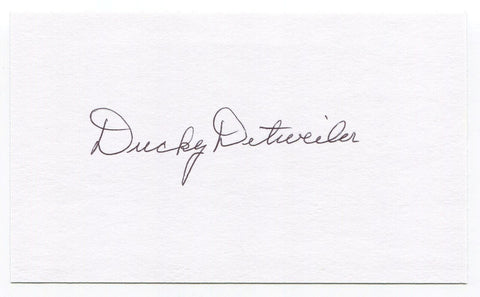 Ducky Detweiler Signed 3x5 Index Card Autographed Baseball 1942 Boston Braves