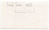 Frank Dasso Signed 3x5 Index Card Autographed MLB Baseball 1945 Cincinnati Reds