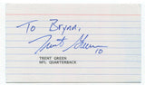 Trent Green Signed 3x5 Index Card Autographed Signature Football St Louis Rams