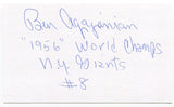 Ben Agajanian Signed 3x5 Index Card Autograph Signature NFL New York Giants 1956