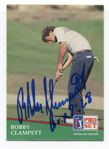 1991 Pro Set PGA Golf Bobby Clambett Signed Card Autographed Signature #17