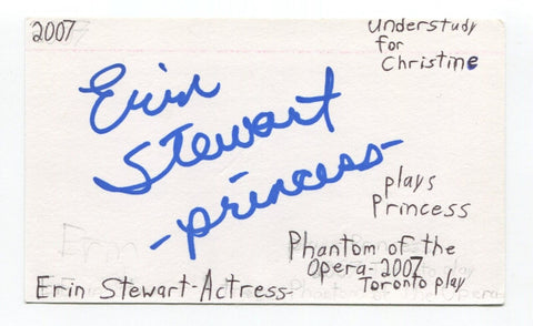 Erin Stewart Signed 3x5 Index Card Autographed Actress Dusk Of The Dead Halo 2