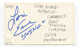 Lori Eure Signed 3x5 Index Card Autograph Actress Li Divas