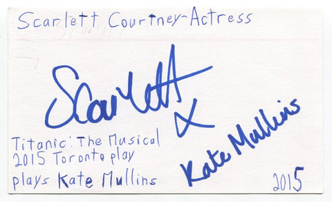 Scarlett Courtney Signed 3x5 Index Card Autographed Actress Call The Midwife