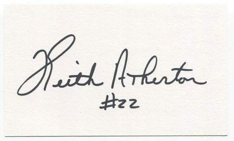 Keith Atherton Signed 3x5 Index Card Autographed Oakland Athletics World Series