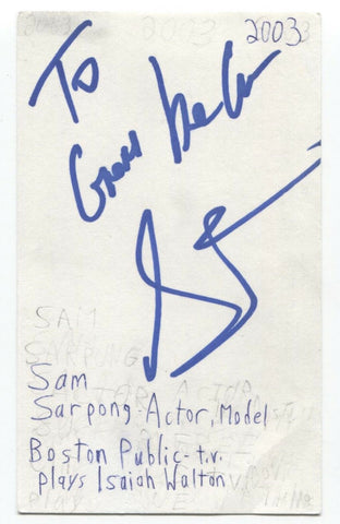 Sam Sarpong Signed 3x5 Index Card Autographed Signature Actor (d. 2015)