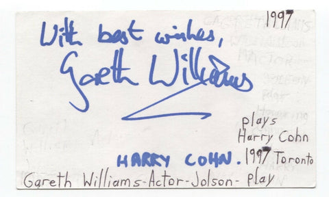 Gareth Williams Signed 3x5 Index Card Autographed Signature Actor Dawsons Creek