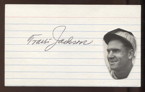 Travis Jackson Signed 3x5 Index Card Vintage Autographed Baseball Signature