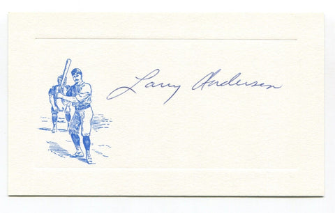 Larry Anderson Signed Card Autograph MLB Baseball Roger Harris Collection