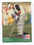 1991 Pro Set PGA Golf Peter Persons Signed Card Autographed Signature #22