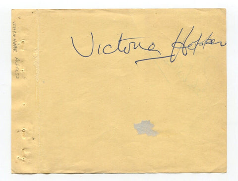 Victoria Hopper Signed Vintage Album Page Autographed Actress Plus UNKNOWN