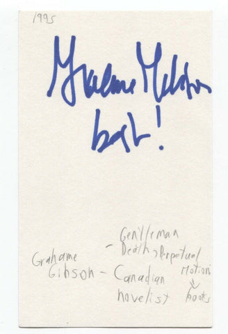 Graeme Gibson Signed 3x5 Index Card Autographed Signature Author Novelist Writer