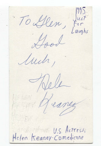 Helen Keaney Signed 3x5 Index Card Autographed Signature Actress Plutonium Baby