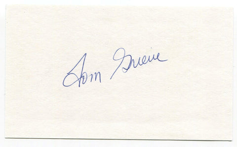 Tom Grieve Signed 3x5 Index Card Autographed MLB Baseball Senators Rangers